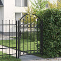Cancello per recinzione ASSEN con arco in acciaio 102x150 cm Nero