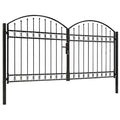 Cancello per recinzione ASSEN a doppia anta con arco in acciaio 300x125 cm nero