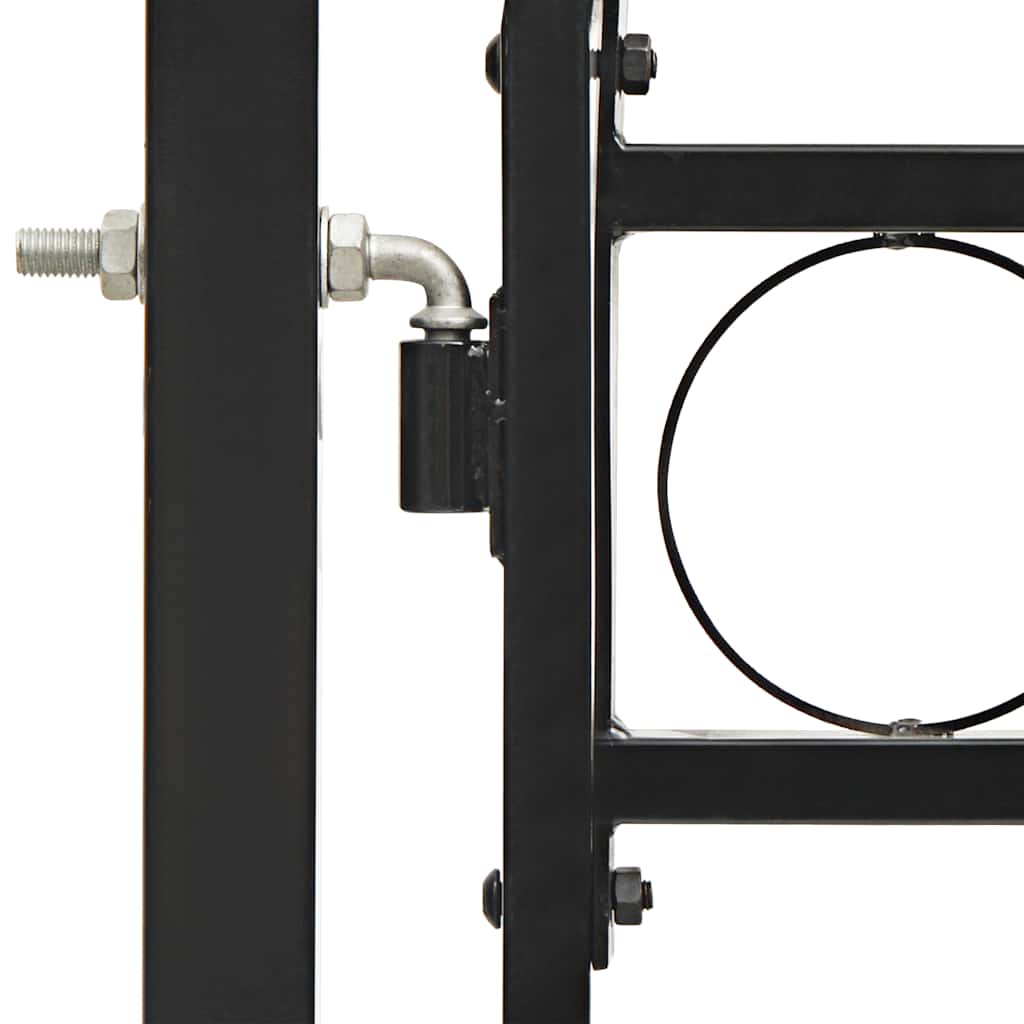 Cancello per recinzione ASSEN a doppia anta con arco in acciaio 300x125 cm nero
