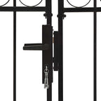 Cancello per recinzione ASSEN a doppia anta con arco in acciaio 300x125 cm nero
