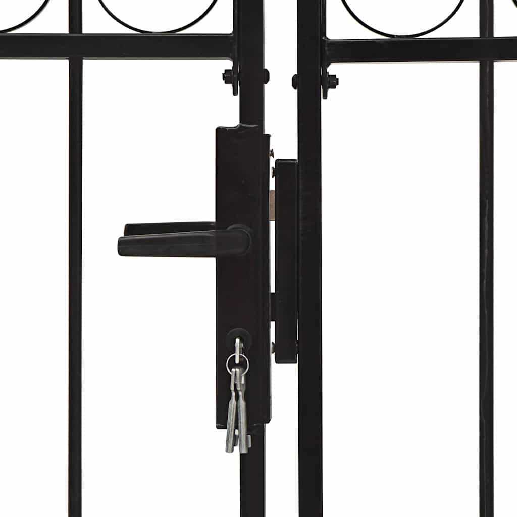 Cancello per recinzione ASSEN a doppia anta con parte superiore ad arco in acciaio 300x150 cm