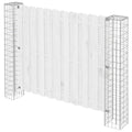 Palo della recinzione metallo 20 x 20 x 190 cm argento - 2 pezzi