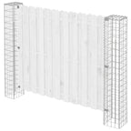 Palo della recinzione metallo 20 x 20 x 190 cm argento - 2 pezzi