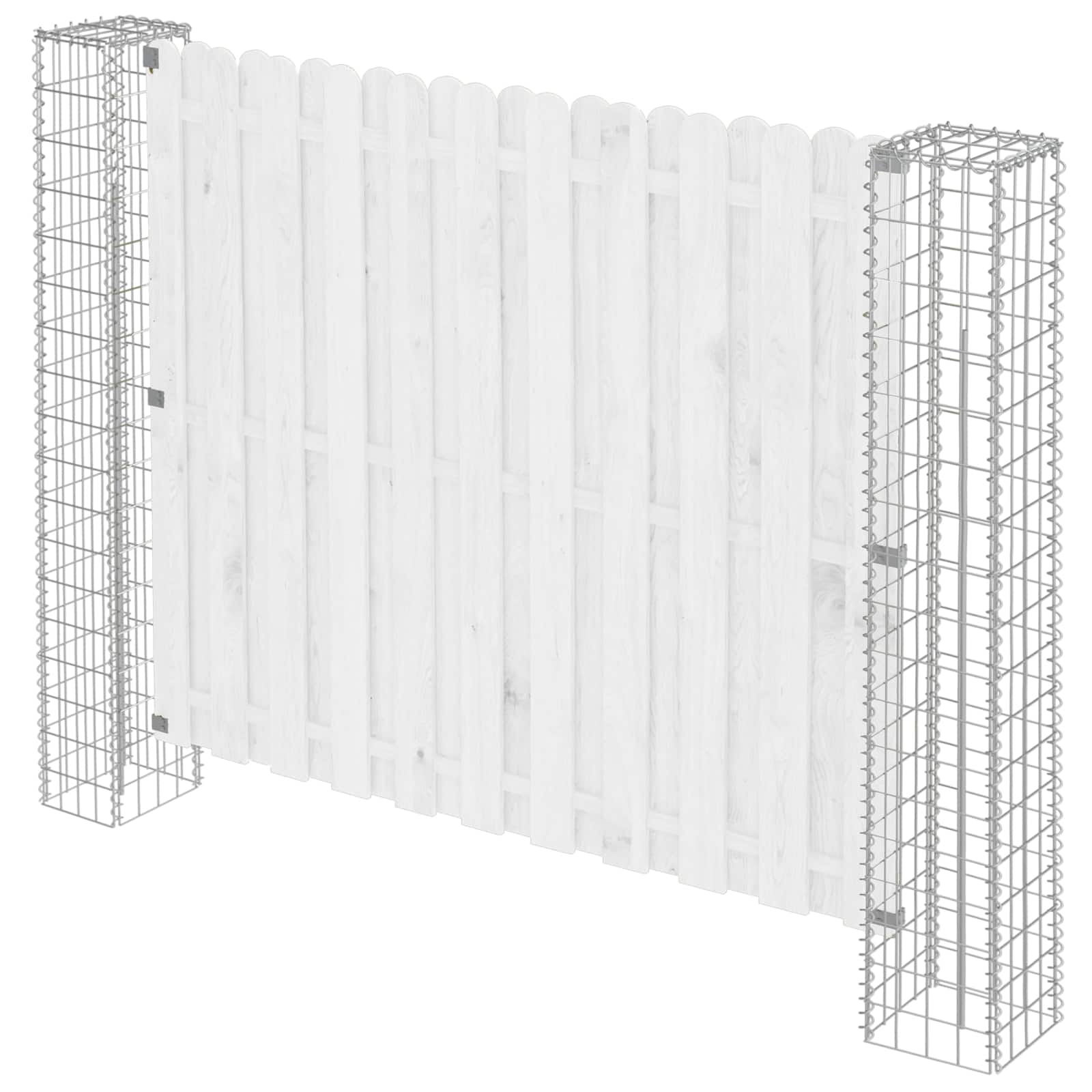 Palo della recinzione metallo 20 x 20 x 190 cm argento - 2 pezzi