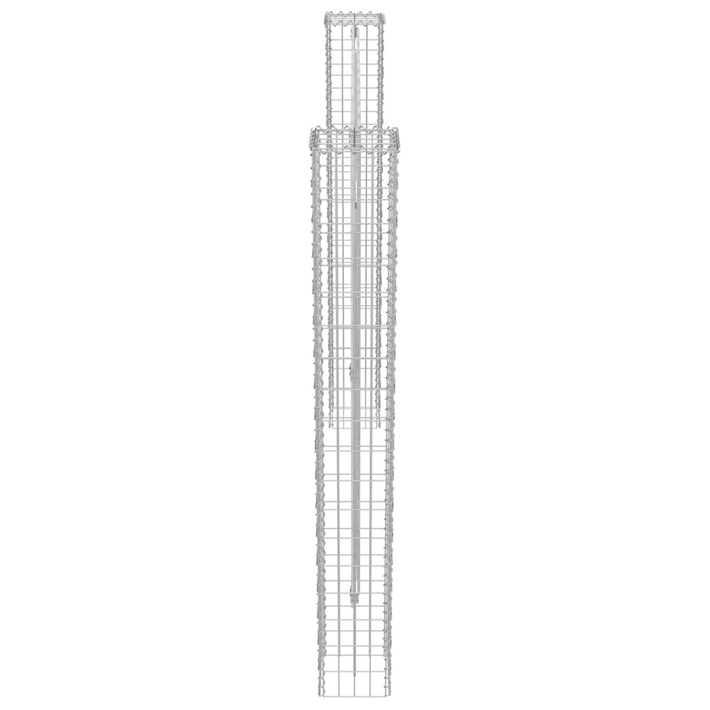 Palo della recinzione metallo 20 x 20 x 190 cm argento - 2 pezzi