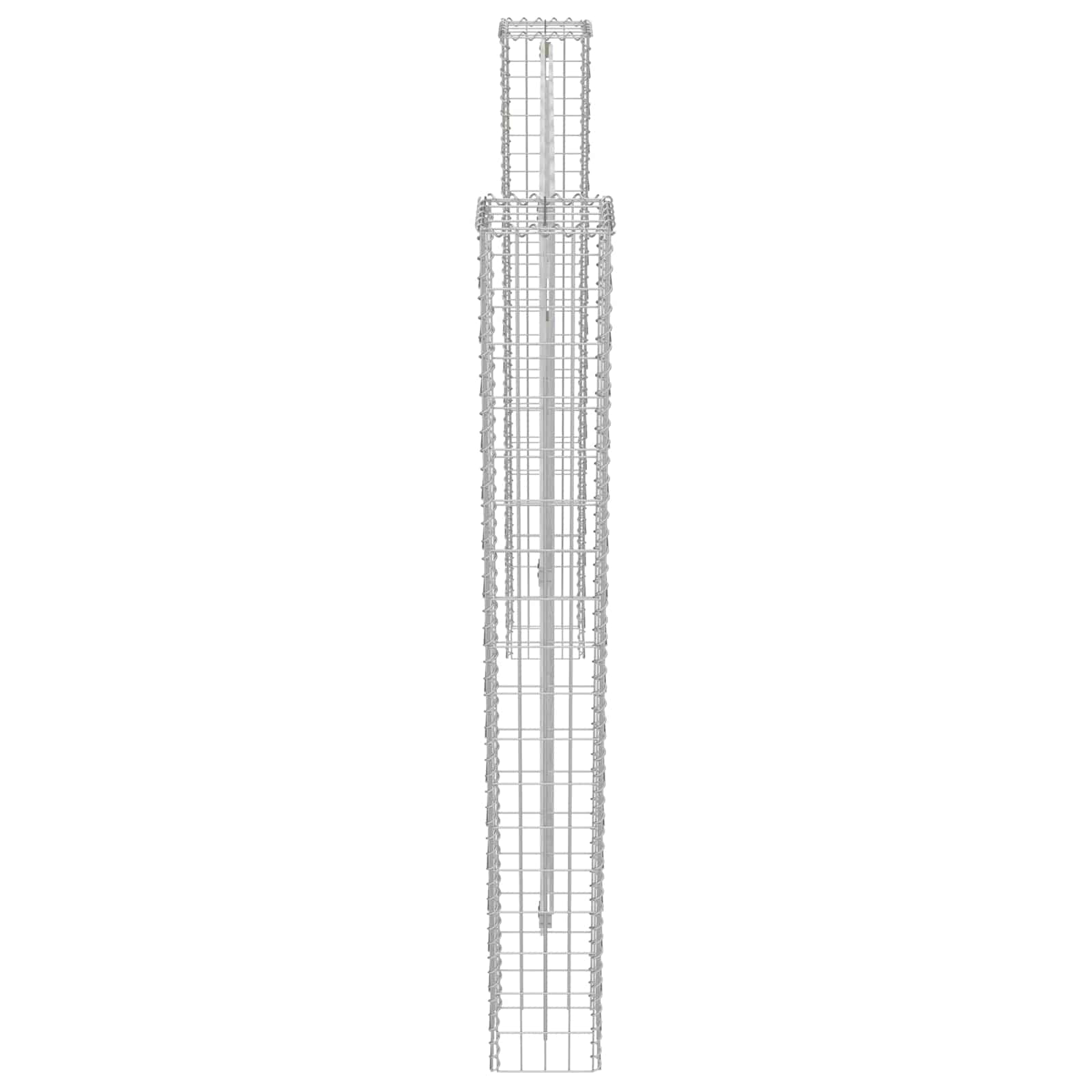 Palo della recinzione metallo 20 x 20 x 190 cm argento - 2 pezzi