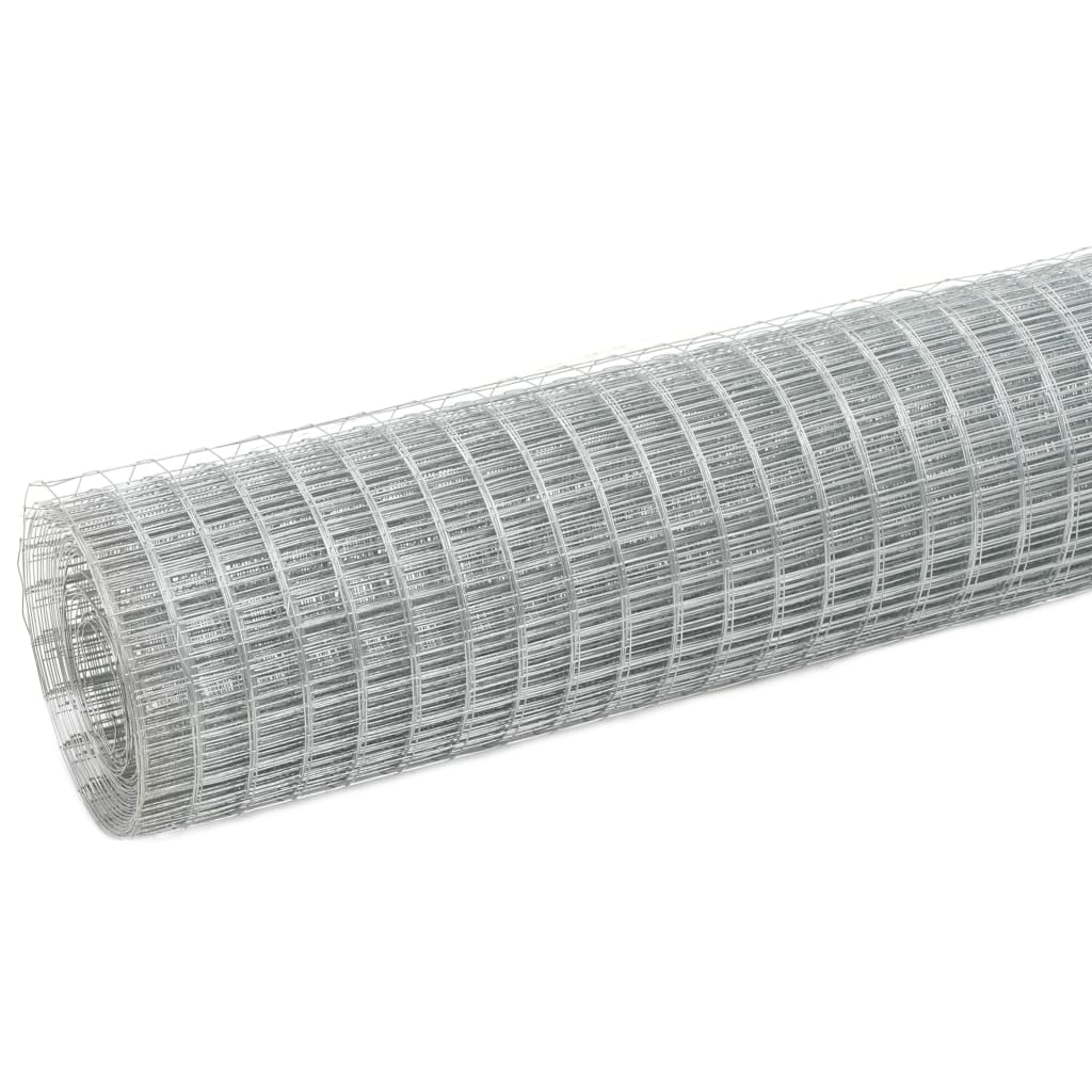 Recinzione in Rete per Pollaio Acciaio Zincato 10x1,5 m Argento