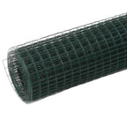 Recinzione in Rete per Pollaio in Acciaio e PVC 10x0,5 m Verde