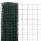 Recinzione in Rete per Pollaio in Acciaio e PVC 10x0,5 m Verde