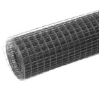 Recinzione in Rete per Pollaio in Acciaio e PVC 10x1 m Grigio