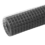 Recinzione in Rete per Pollaio Acciaio e PVC 25x1,5 m Grigia