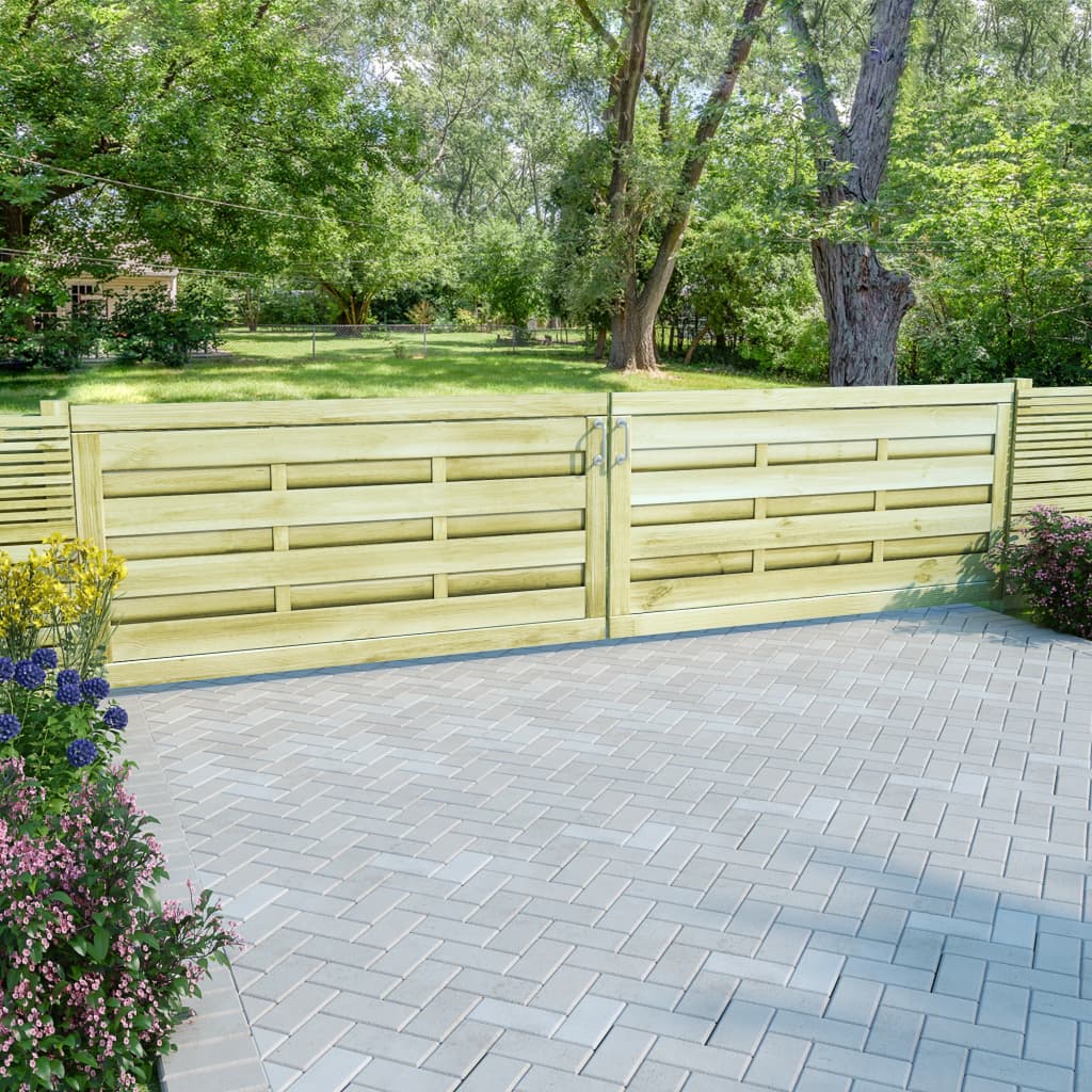 Cancelli da Giardino 2 pz Legno Pino Impregnato 150x75 cm Verde