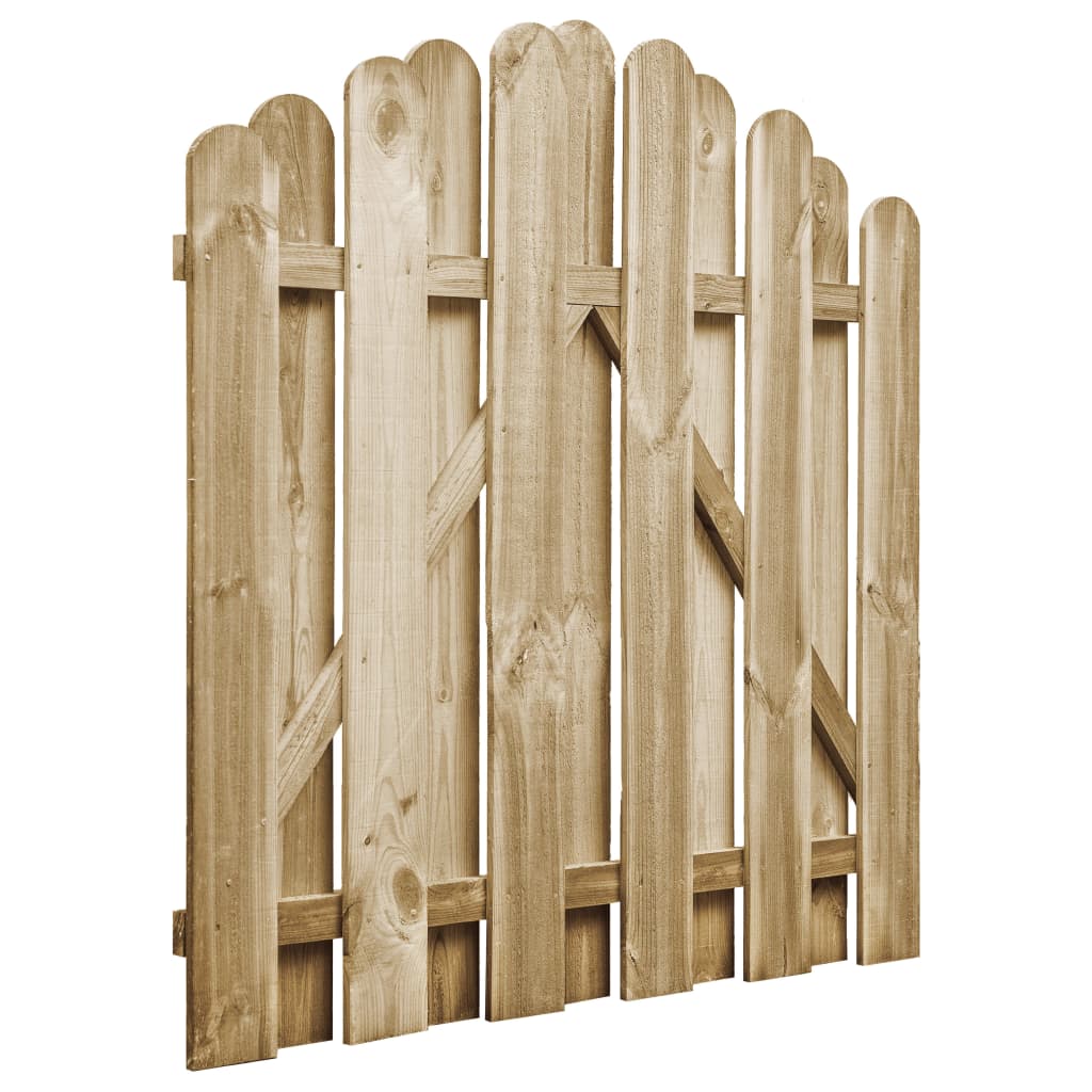 Cancello da Giardino in Legno di Pino Impregnato 100x100 cm Design ad Arco