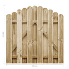 Cancello da Giardino in Legno di Pino Impregnato 100x100 cm Design ad Arco