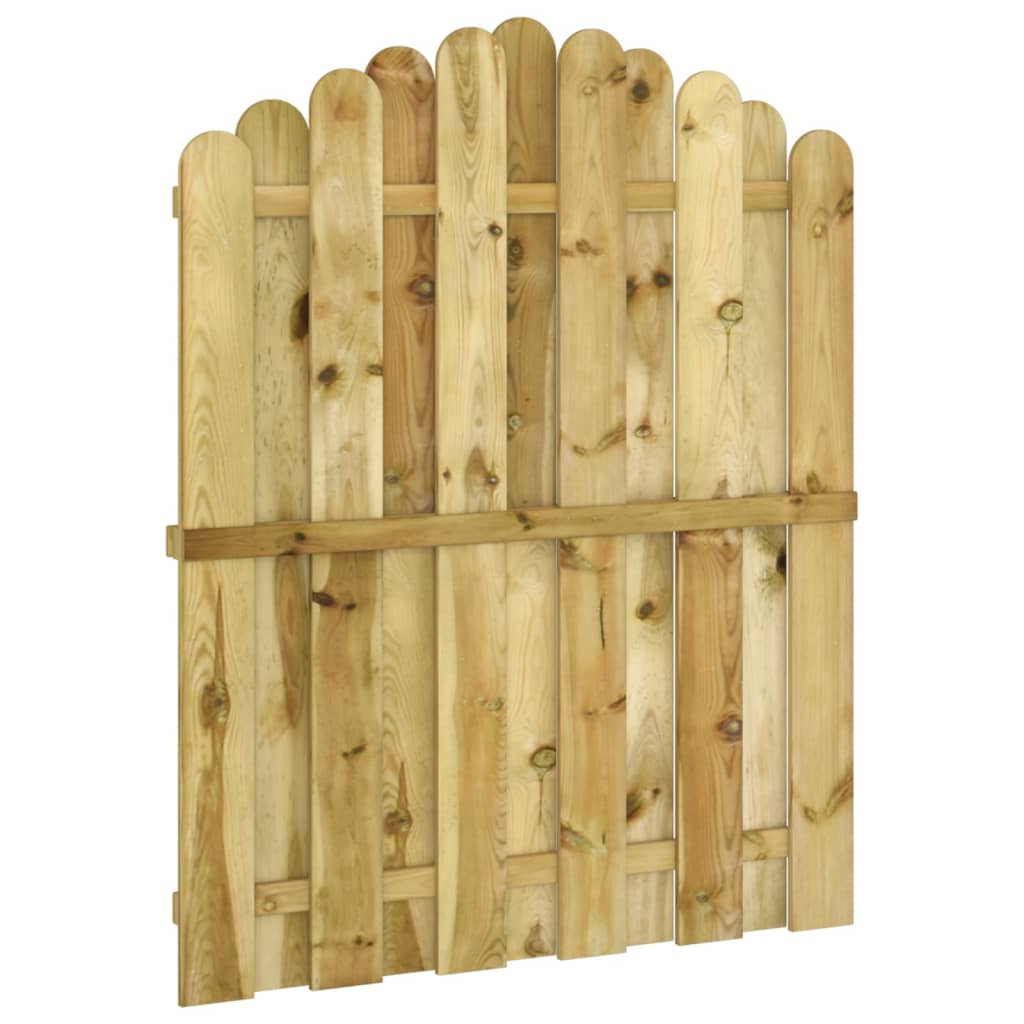 Cancello da Giardino in Legno di Pino Impregnato 100x125 cm Design ad Arco