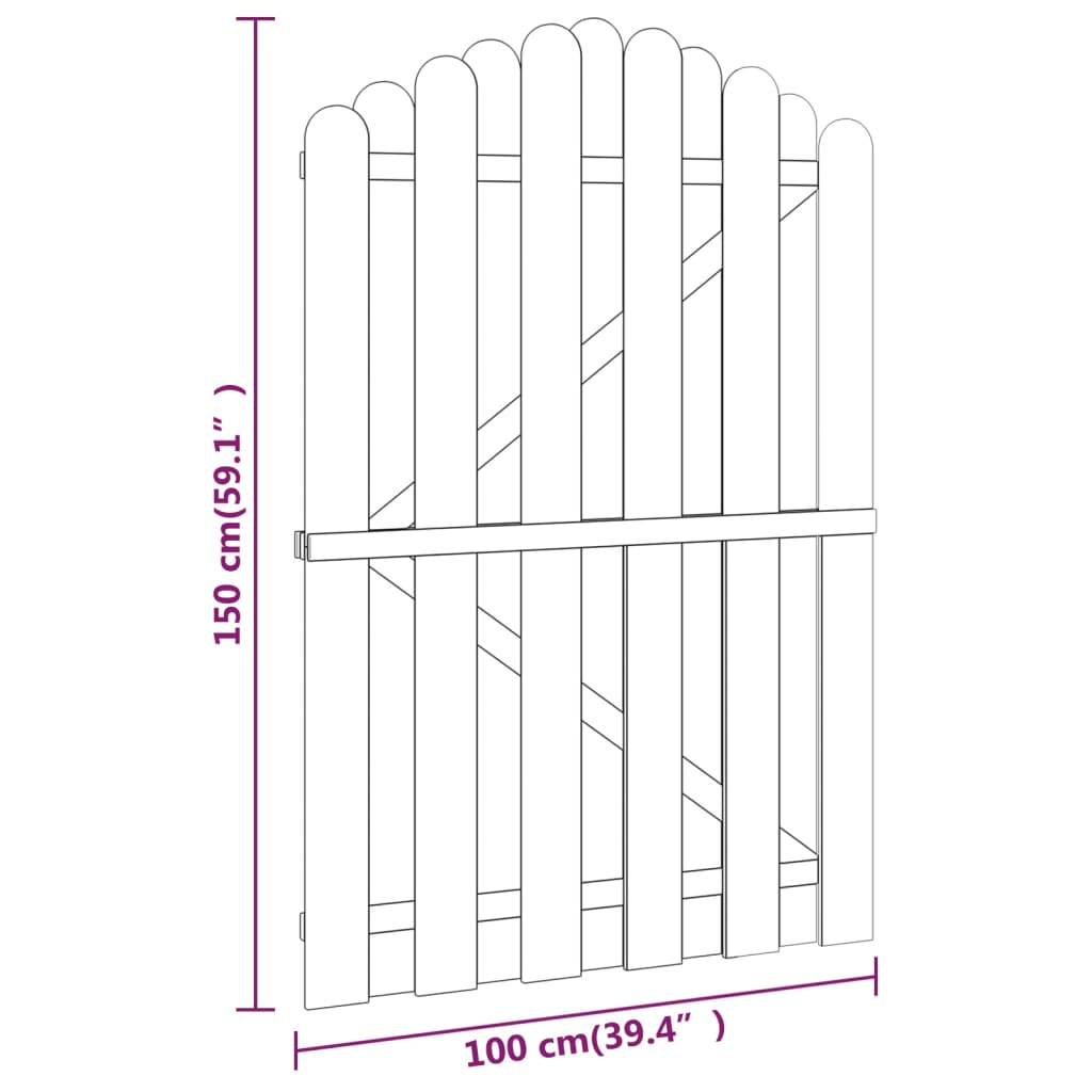 Cancello da Giardino in Legno di Pino Impregnato 100x150 cm