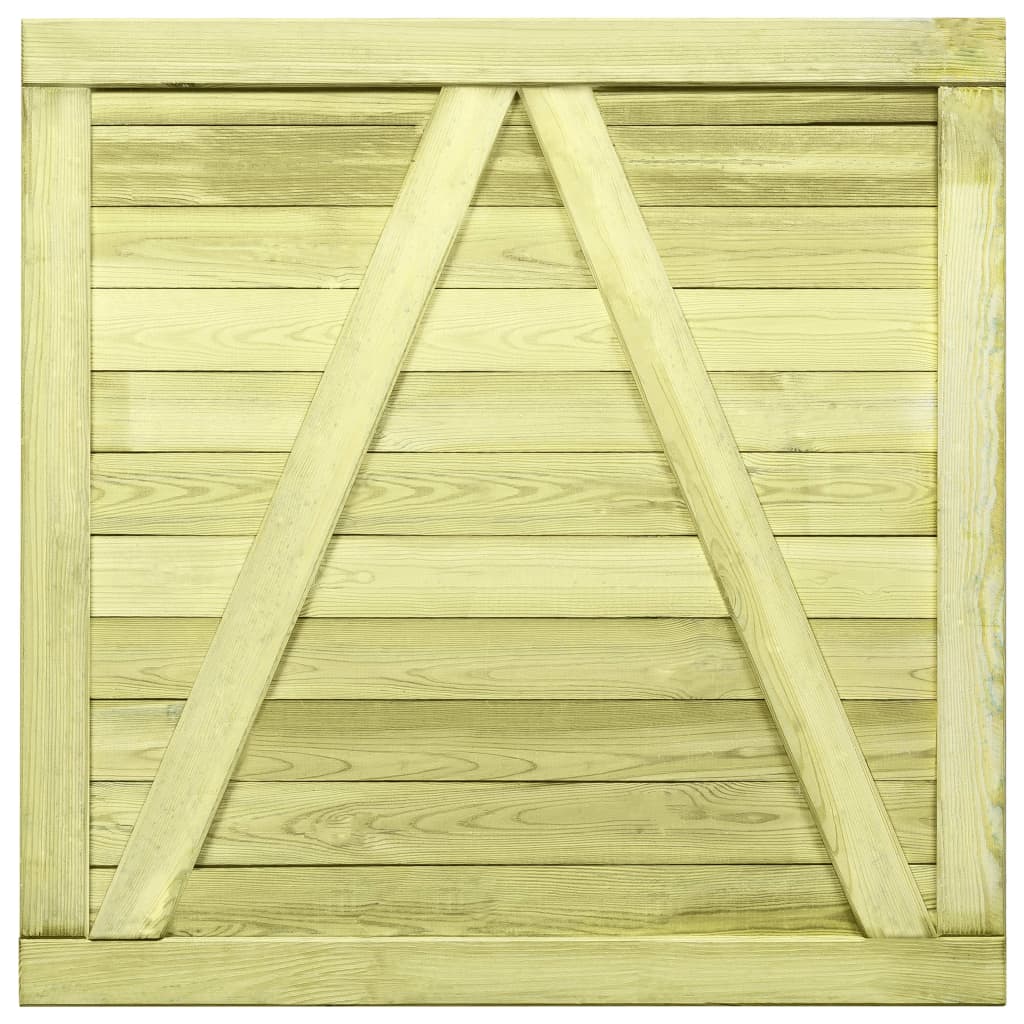 Cancello da Giardino in Legno di Pino Impregnato 100x100 cm