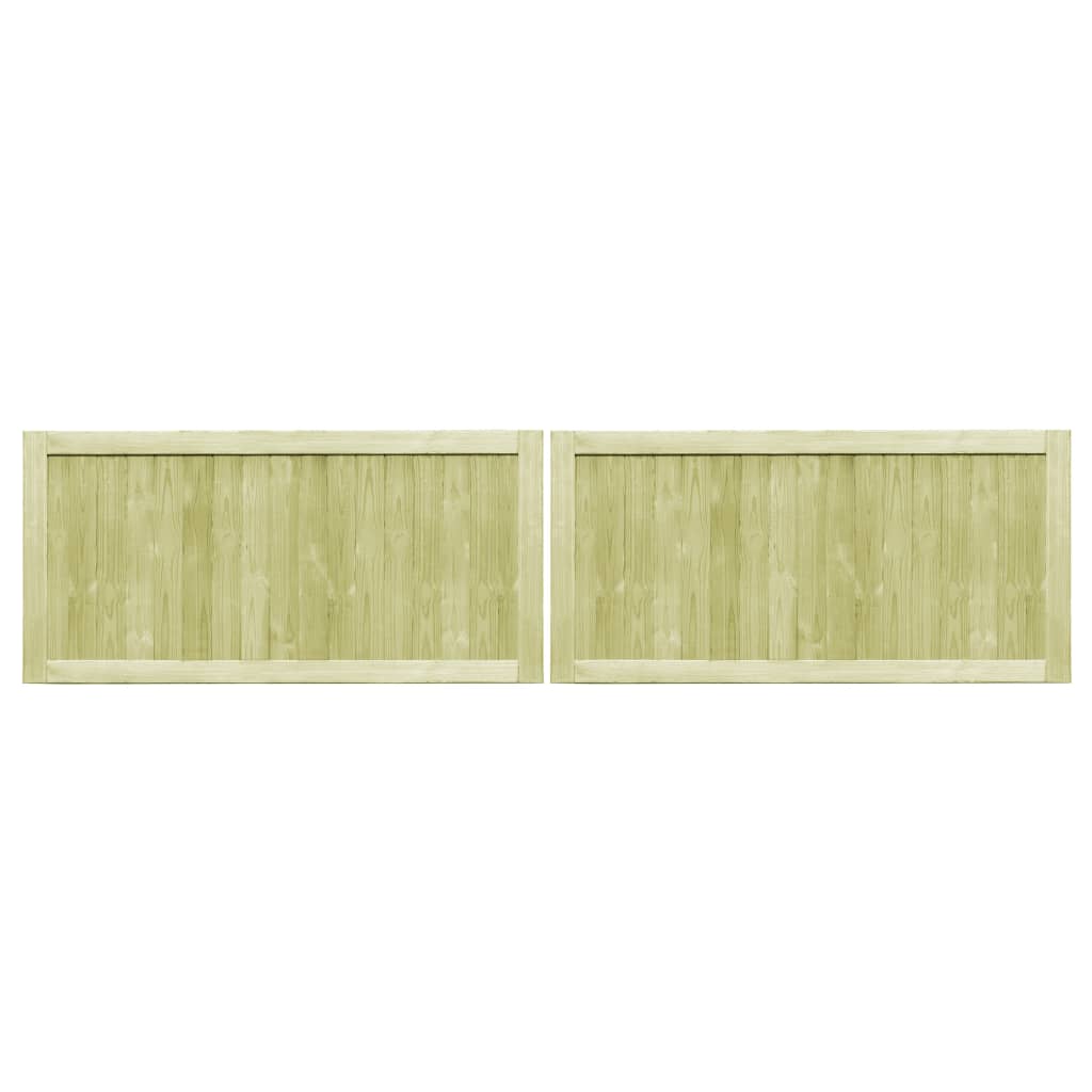 Cancelli da Giardino 2 pz in Legno di Pino Impregnato 300x75 cm
