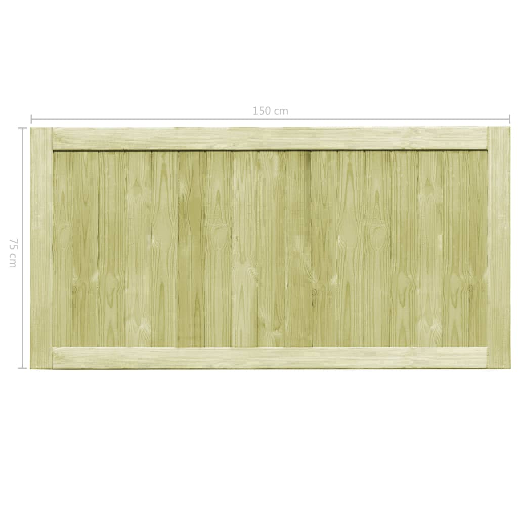 Cancelli da Giardino 2 pz in Legno di Pino Impregnato 300x75 cm