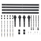 Kit di Binari per Porte Scorrevoli 2x183 cm in Acciaio Nero