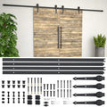 Kit di Binari per Porte Scorrevoli 2x183 cm in Acciaio Nero
