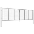 Cancello da Giardino in Acciaio Zincato 400x100 cm Argento