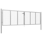 Cancello da Giardino in Acciaio Zincato 400x100 cm Argento