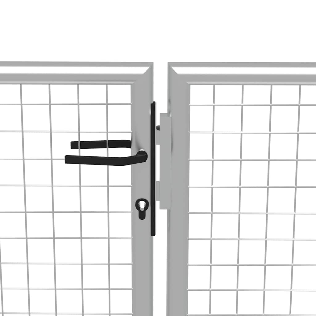 Cancello da Giardino in Acciaio Zincato 400x100 cm Argento