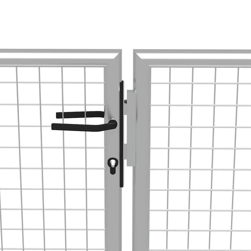Cancello da Giardino in Acciaio Zincato 400x100 cm Argento
