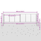Cancello da Giardino in Acciaio Zincato 400x100 cm Argento