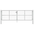 Cancello da Giardino in Acciaio Zincato 400x125 cm Argento
