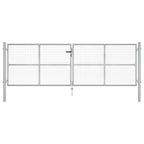 Cancello da Giardino in Acciaio Zincato 400x125 cm Argento