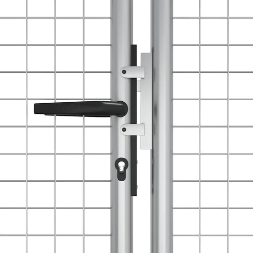 Cancello da Giardino in Acciaio Zincato 400x125 cm Argento