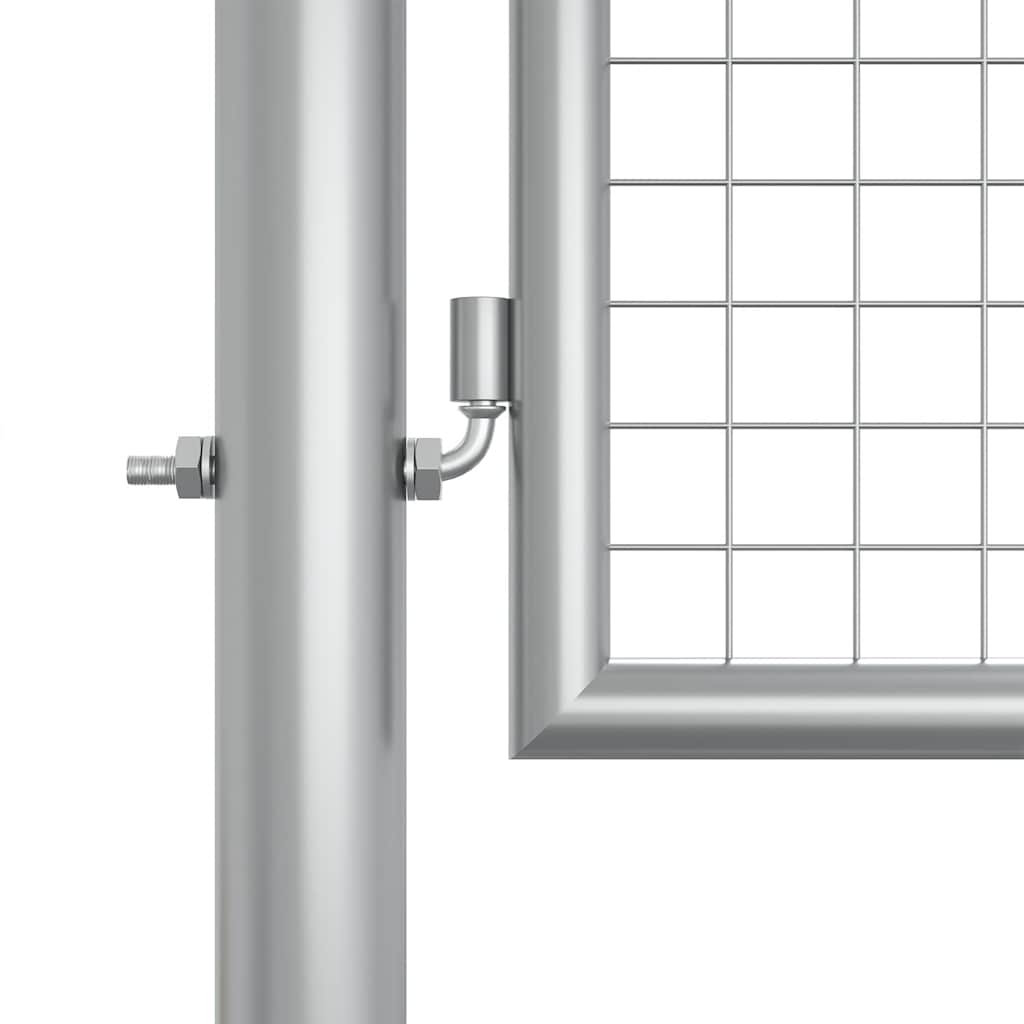 Cancello da Giardino in Acciaio Zincato 400x125 cm Argento