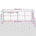 Cancello da Giardino in Acciaio Zincato 400x125 cm Argento