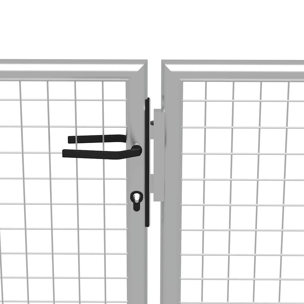 Cancello da Giardino in Acciaio Zincato 400x150 cm Argento