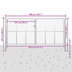 Cancello da Giardino in Acciaio Zincato 400x175 cm Argento