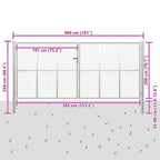 Cancello da Giardino in Acciaio Zincato 400x200 cm Argento