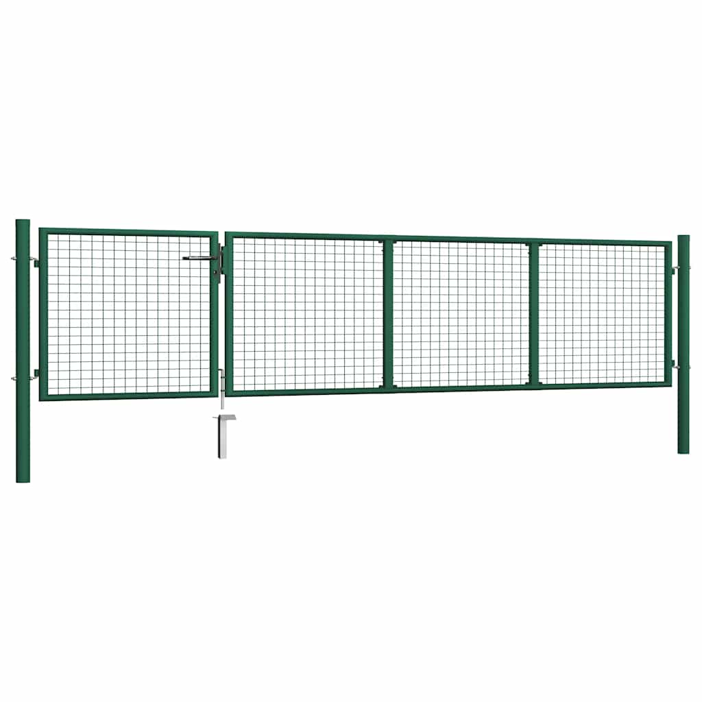 Cancello da Giardino in Acciaio 350x75 cm Verde