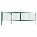 Cancello da Giardino in Acciaio 350x75 cm Verde