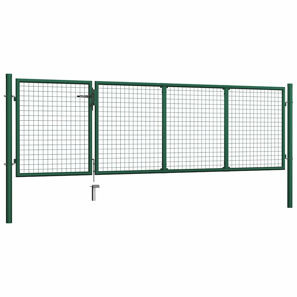 Cancello da Giardino in Acciaio 350x100 cm Verde