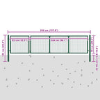 Cancello da Giardino in Acciaio 350x100 cm Verde