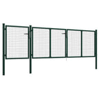 Cancello da Giardino in Acciaio 400x75 cm Verde