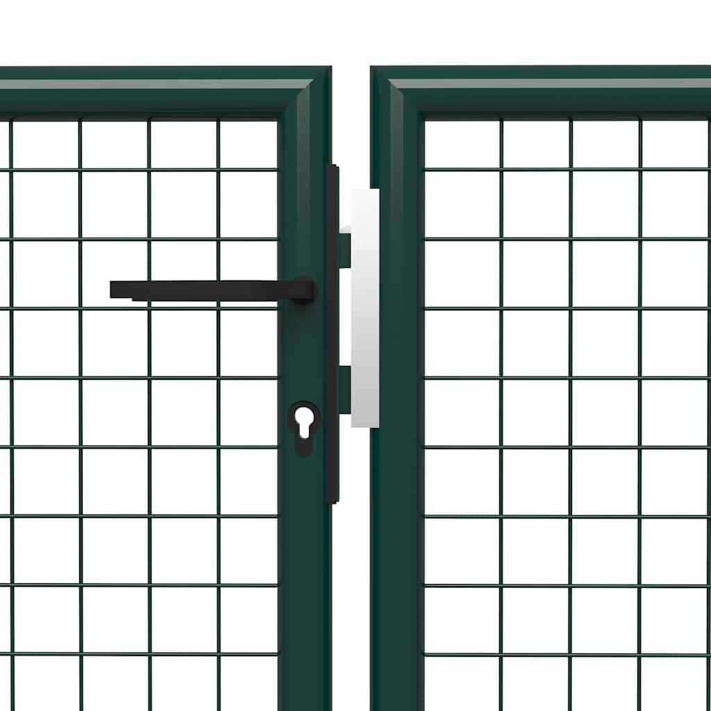Cancello da Giardino in Acciaio 400x75 cm Verde