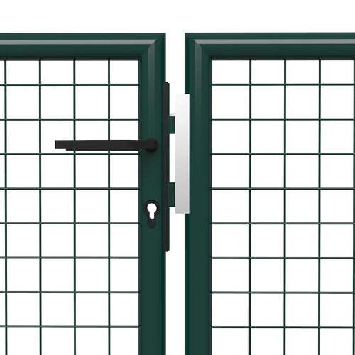 Cancello da Giardino in Acciaio 400x75 cm Verde
