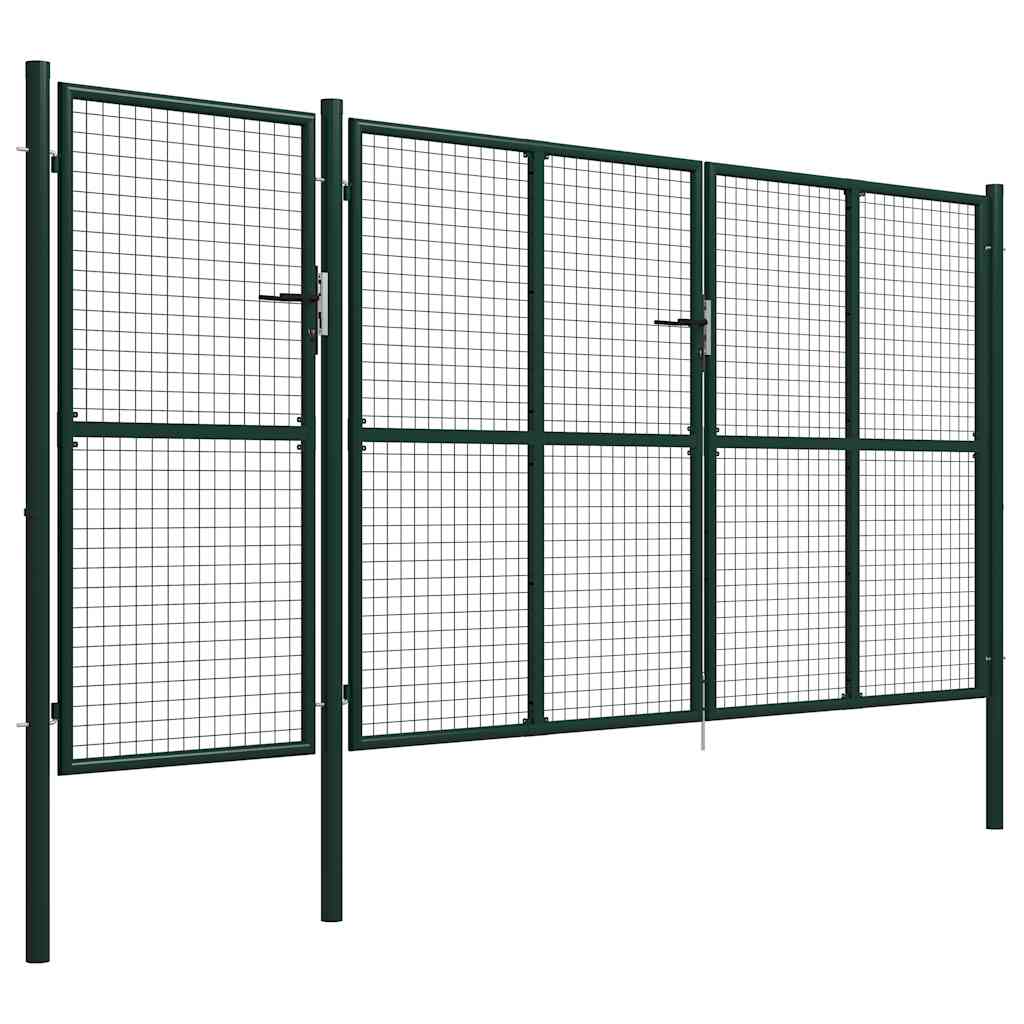 Cancello da Giardino in Acciaio 400x150 cm Verde