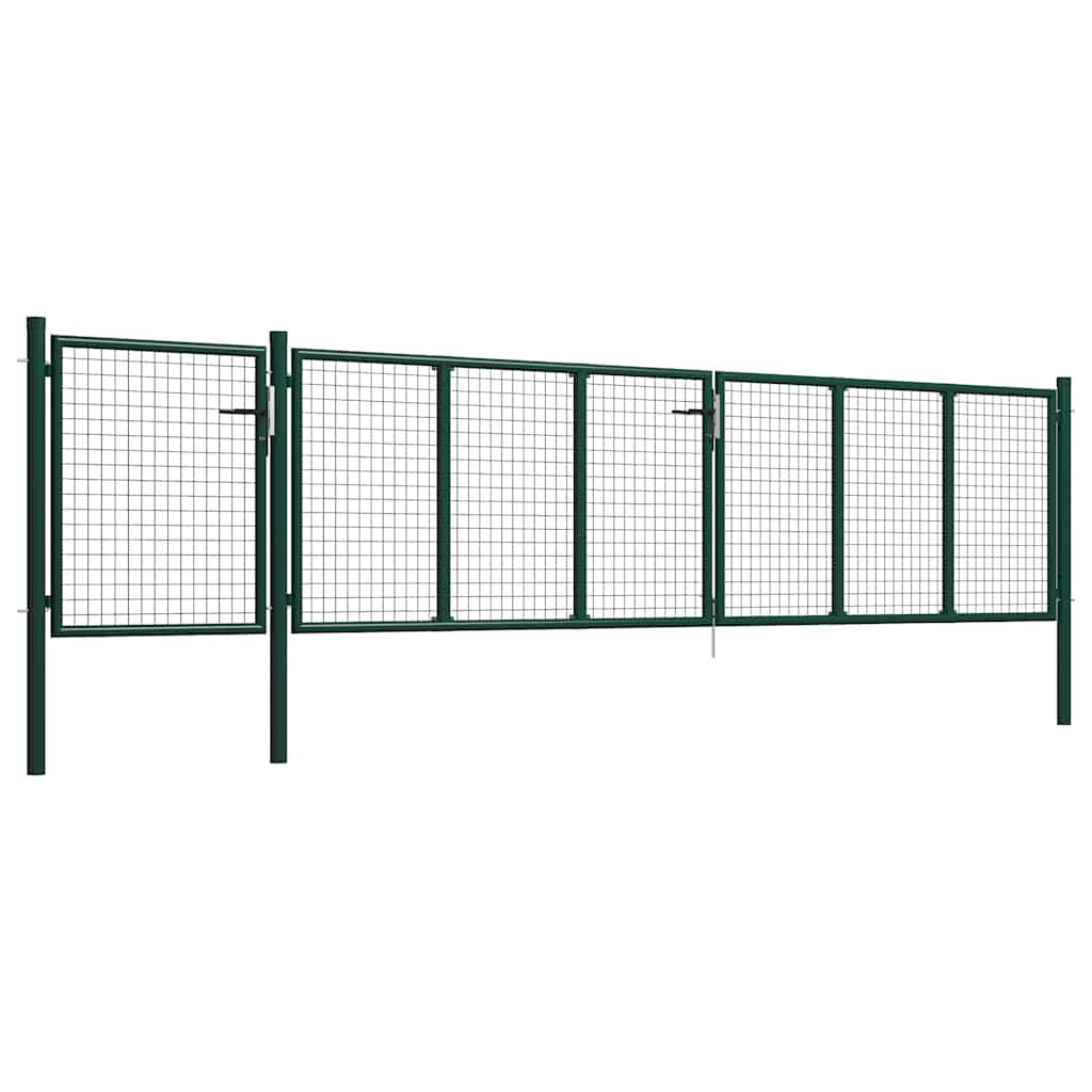 Cancello da Giardino in Acciaio 500x75 cm Verde