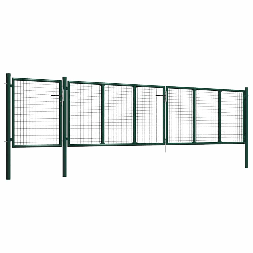 Cancello da Giardino in Acciaio 500x100 cm Verde