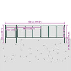 Cancello da Giardino in Acciaio 500x100 cm Verde
