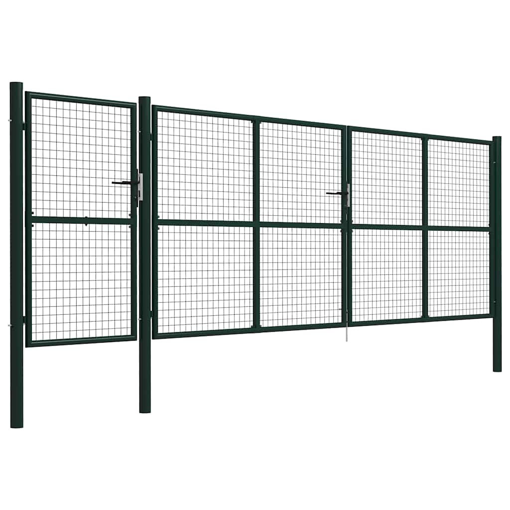 Cancello da Giardino in Acciaio 500x150 cm Verde